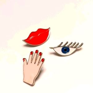 Makeup Beauty Enamel Pins - lot of 3